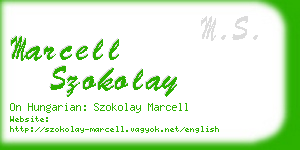 marcell szokolay business card